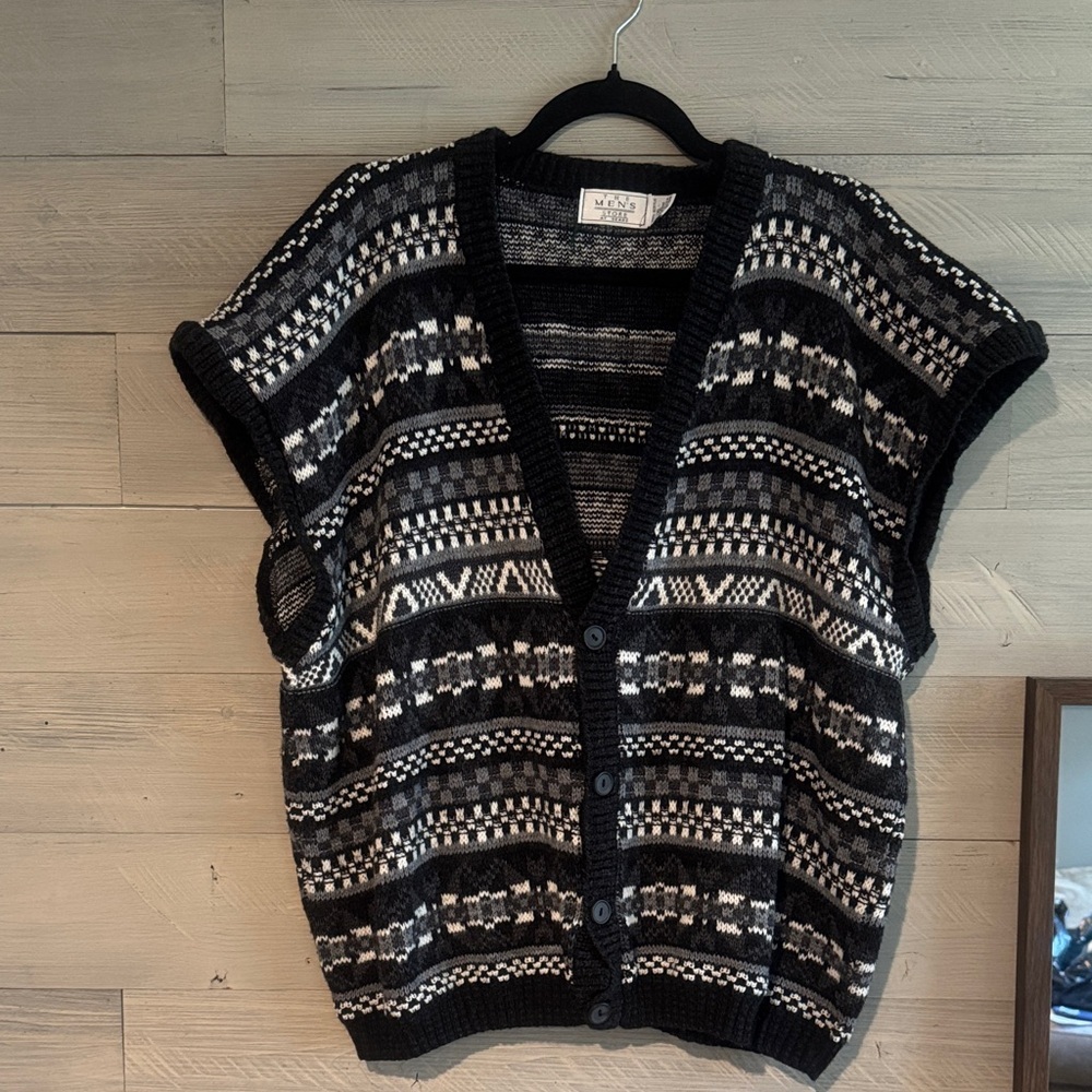 The Men's Store Monochrome Knit Cardigan